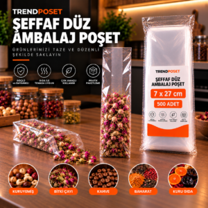 şeffaf ambalaj poşetleriyle premium mutfak düzeni
