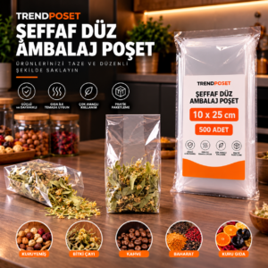 şeffaf düz ambalaj poşetleri