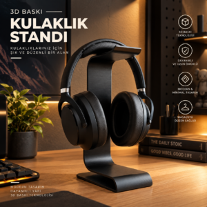 şık 3d baskı kulaklık standı